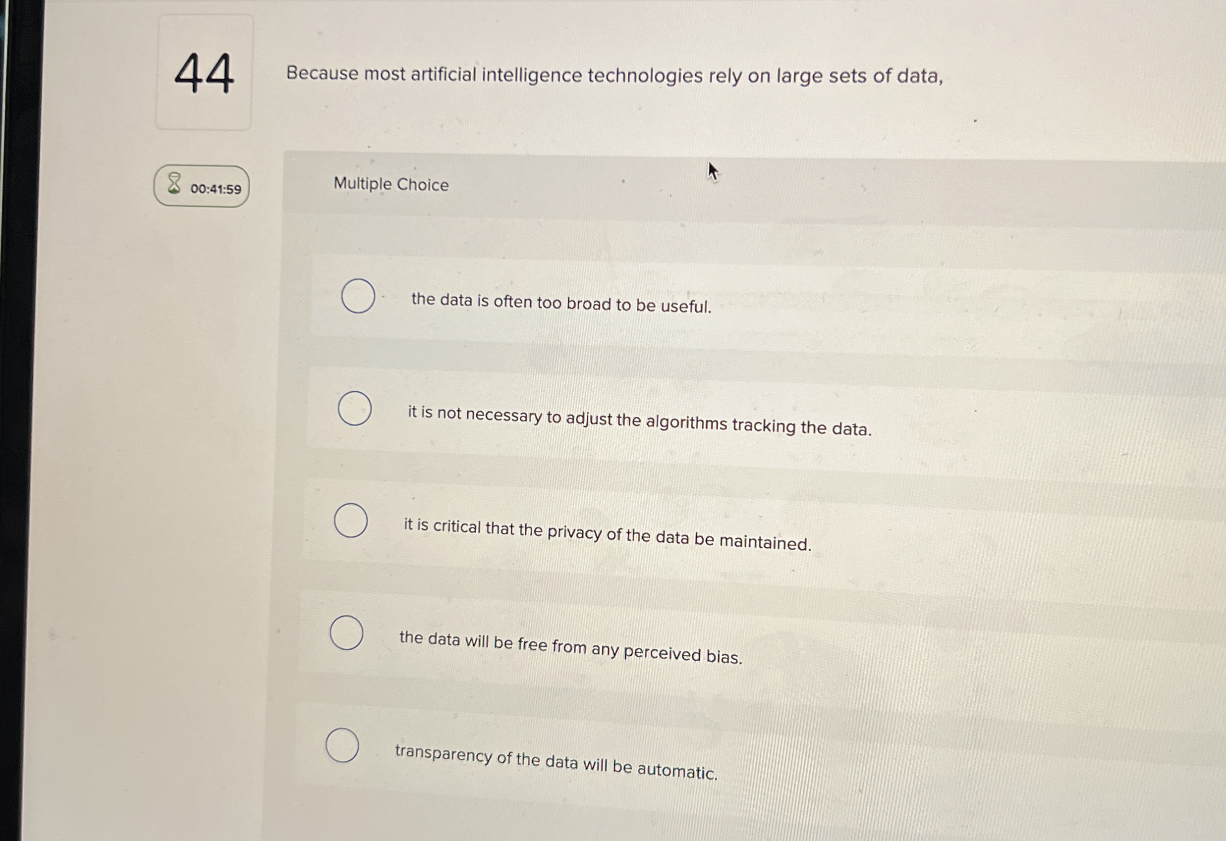 4 4 Because most artificial intelligence