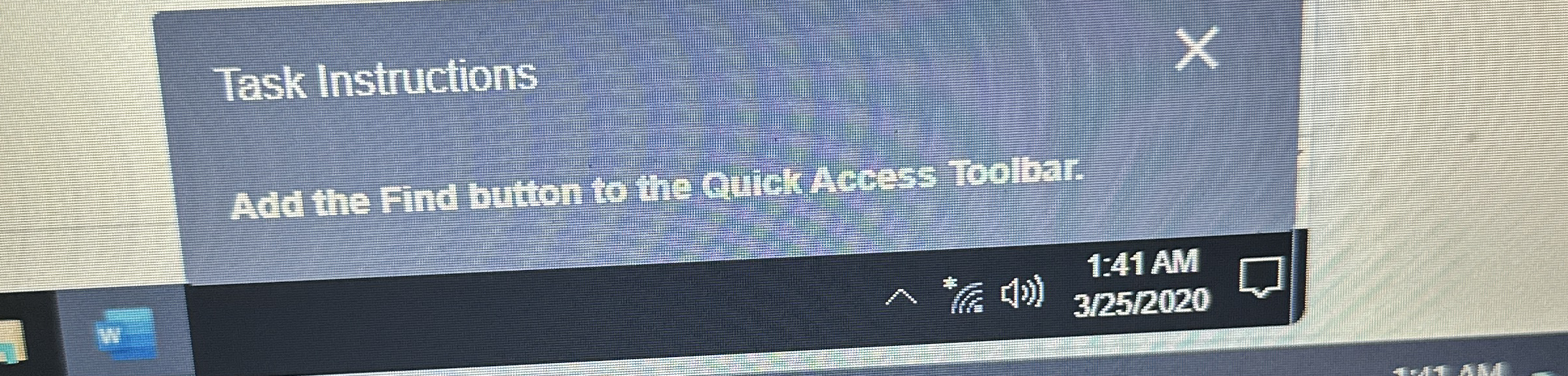 Task Instructions Add the Find bution to the Qurd
