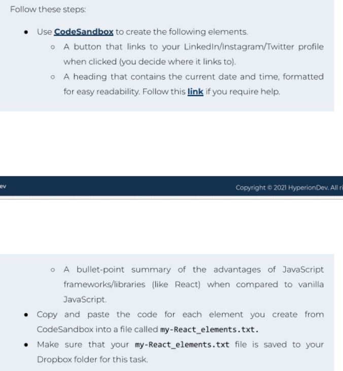 Follow these steps: Use CodeSandbox to create the