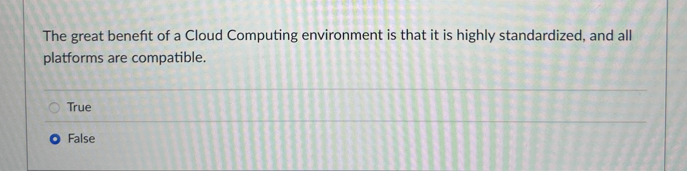 The great benefit of a Cloud Computing