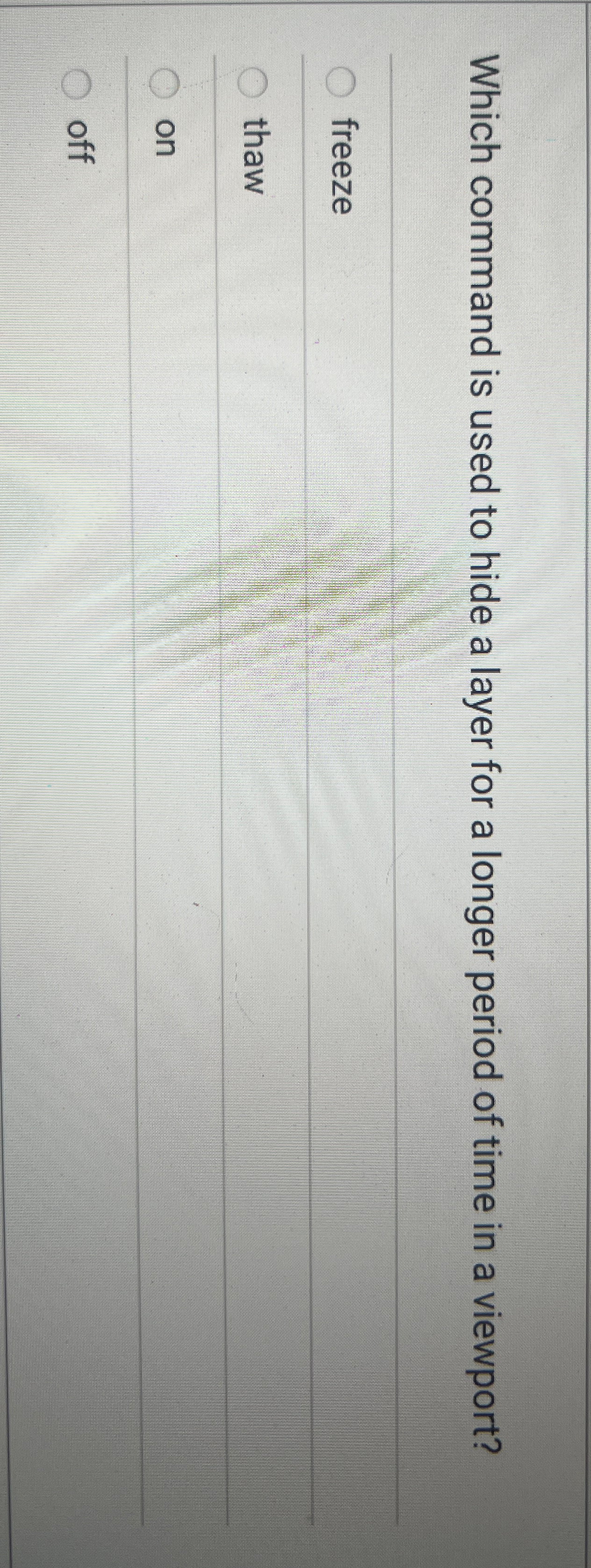 Which command is used to hide a layer for a