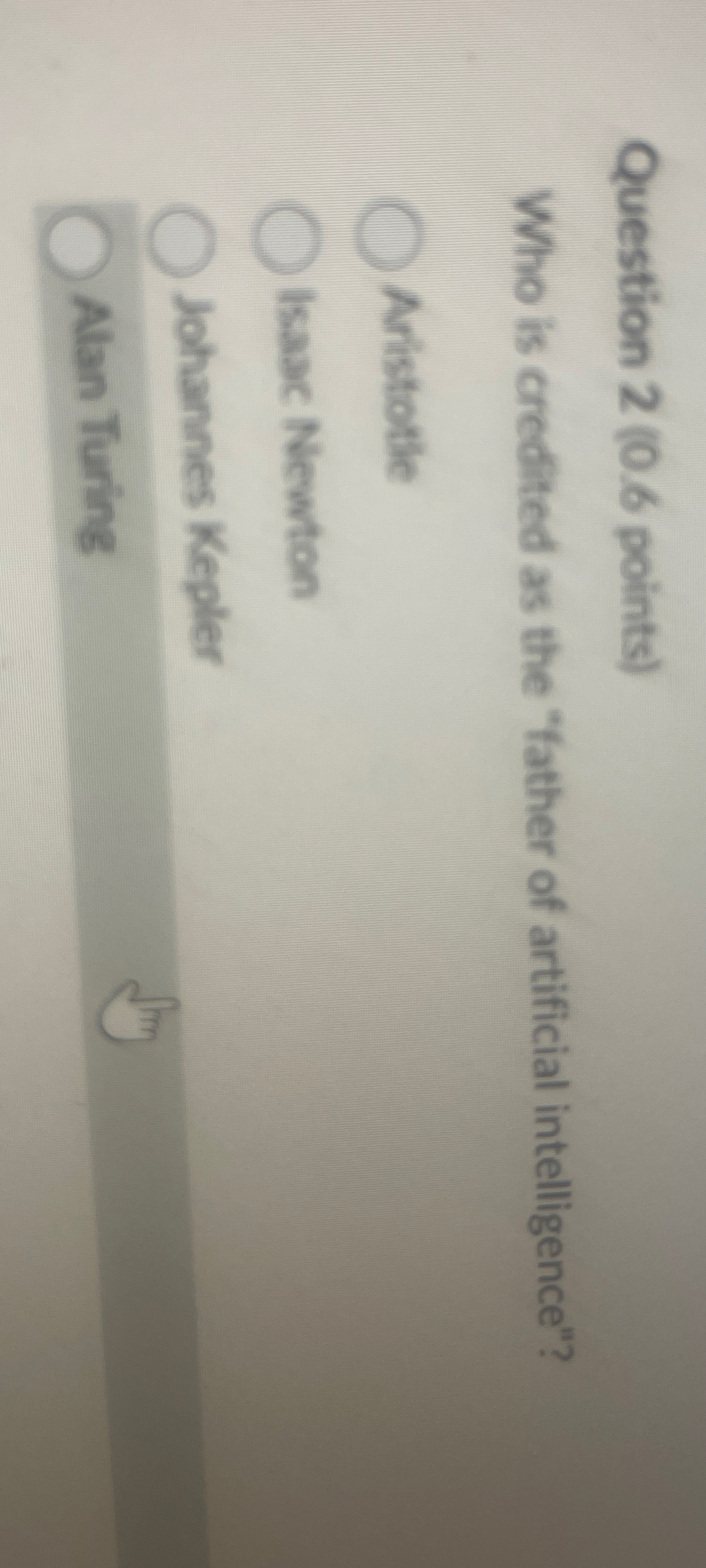 Question 2 ( 0 . 6 points ) Who is credited as