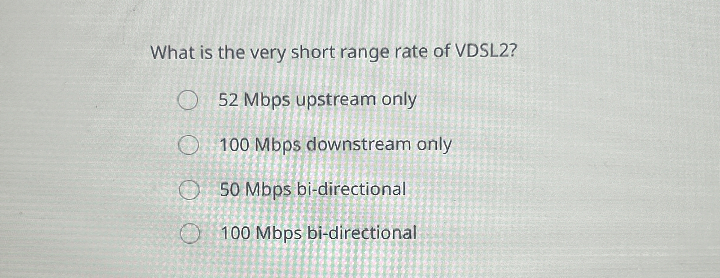 What is the very short range rate of VDSL 2 ? 5 2