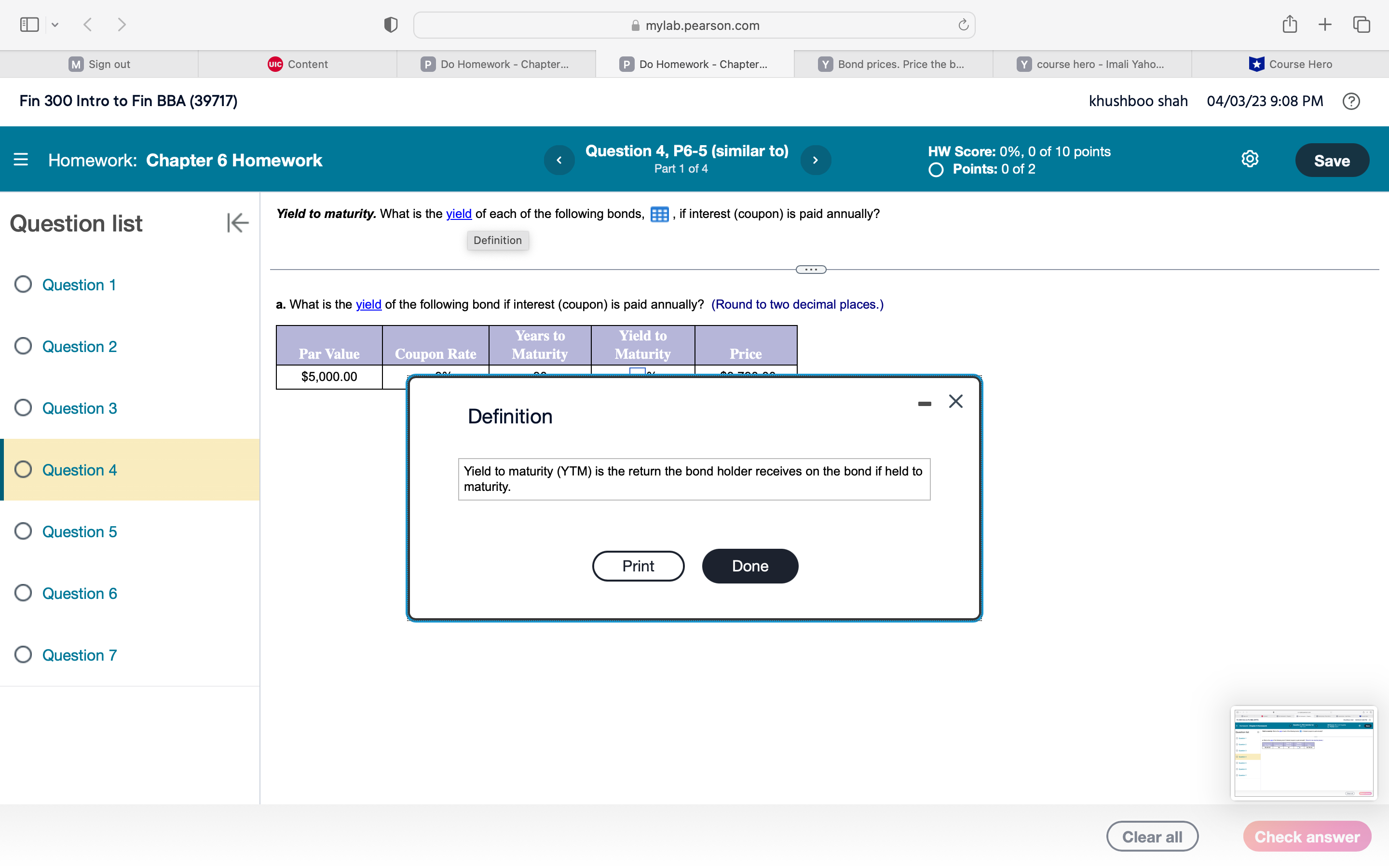 v I] Bmylabpearsonmm C G + E] 0 Sign out Content
