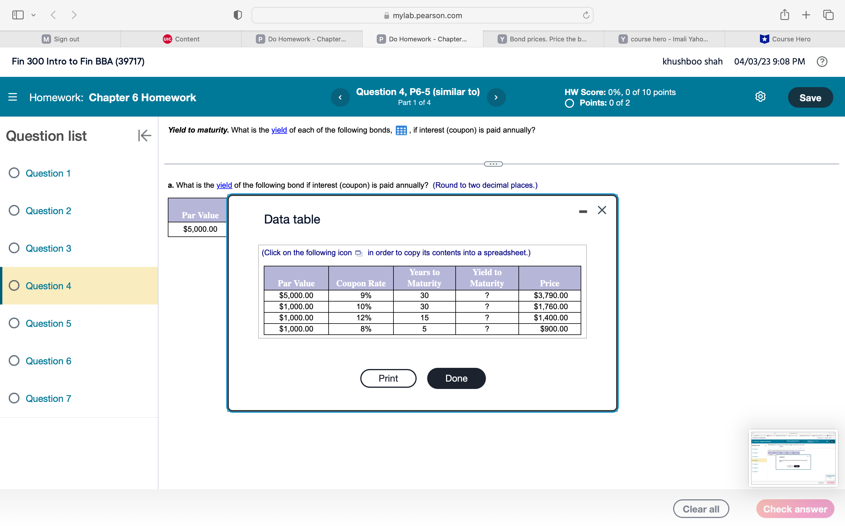 v I] Bmylabpearsonmm C G + E] 0 Sign out Content