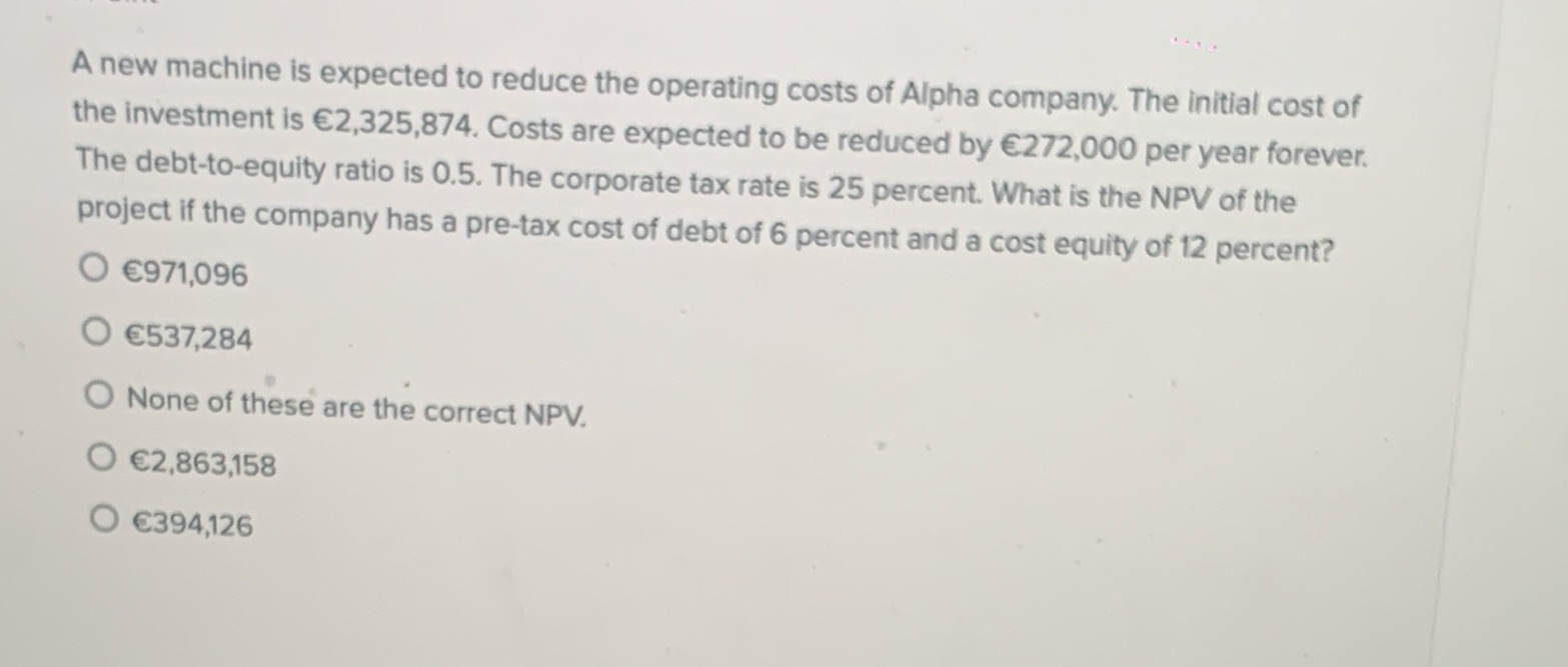 A new machine is expected to reduce the operating