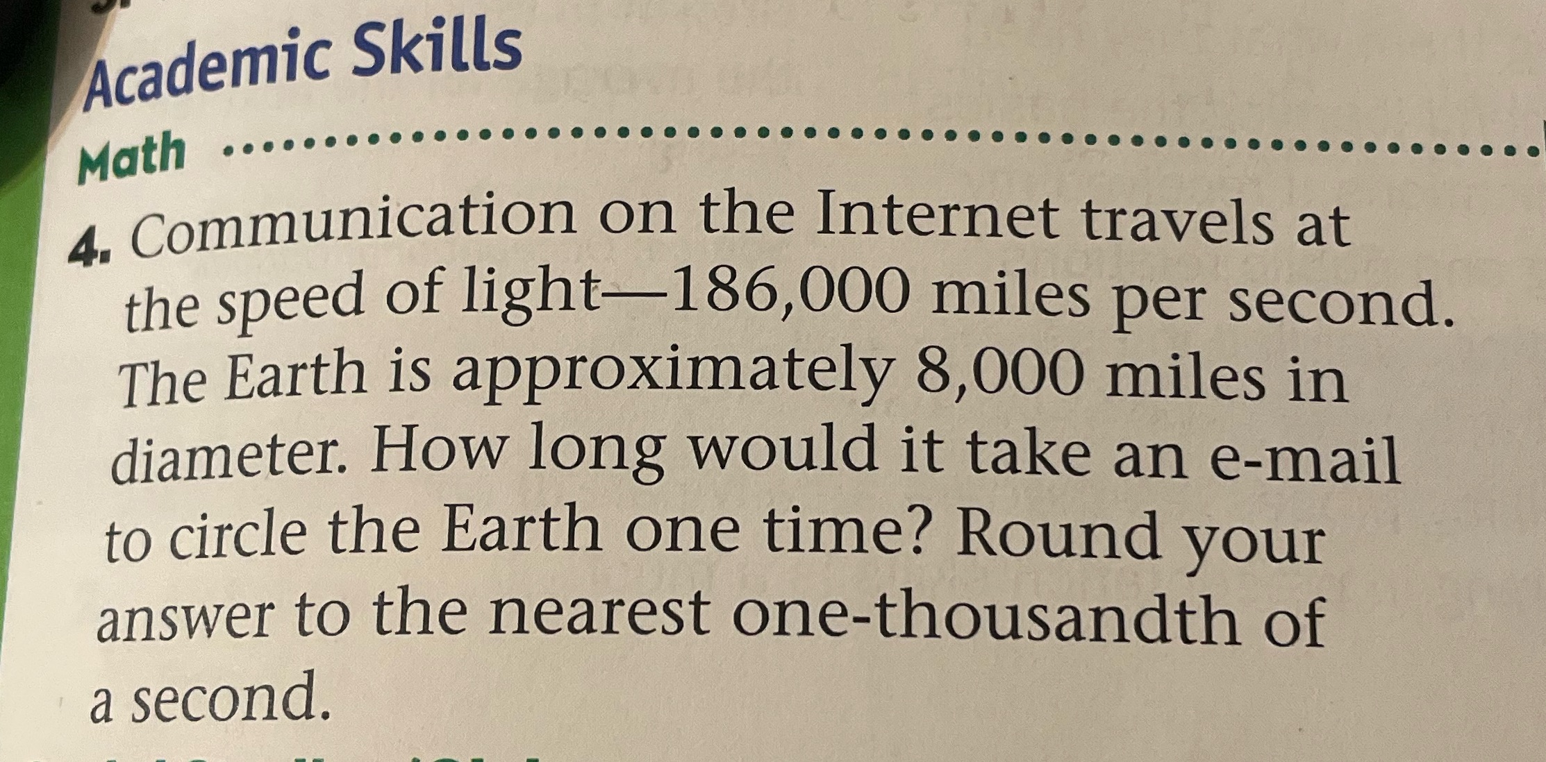 Academic Skills Math ..... . . 4. Communication
