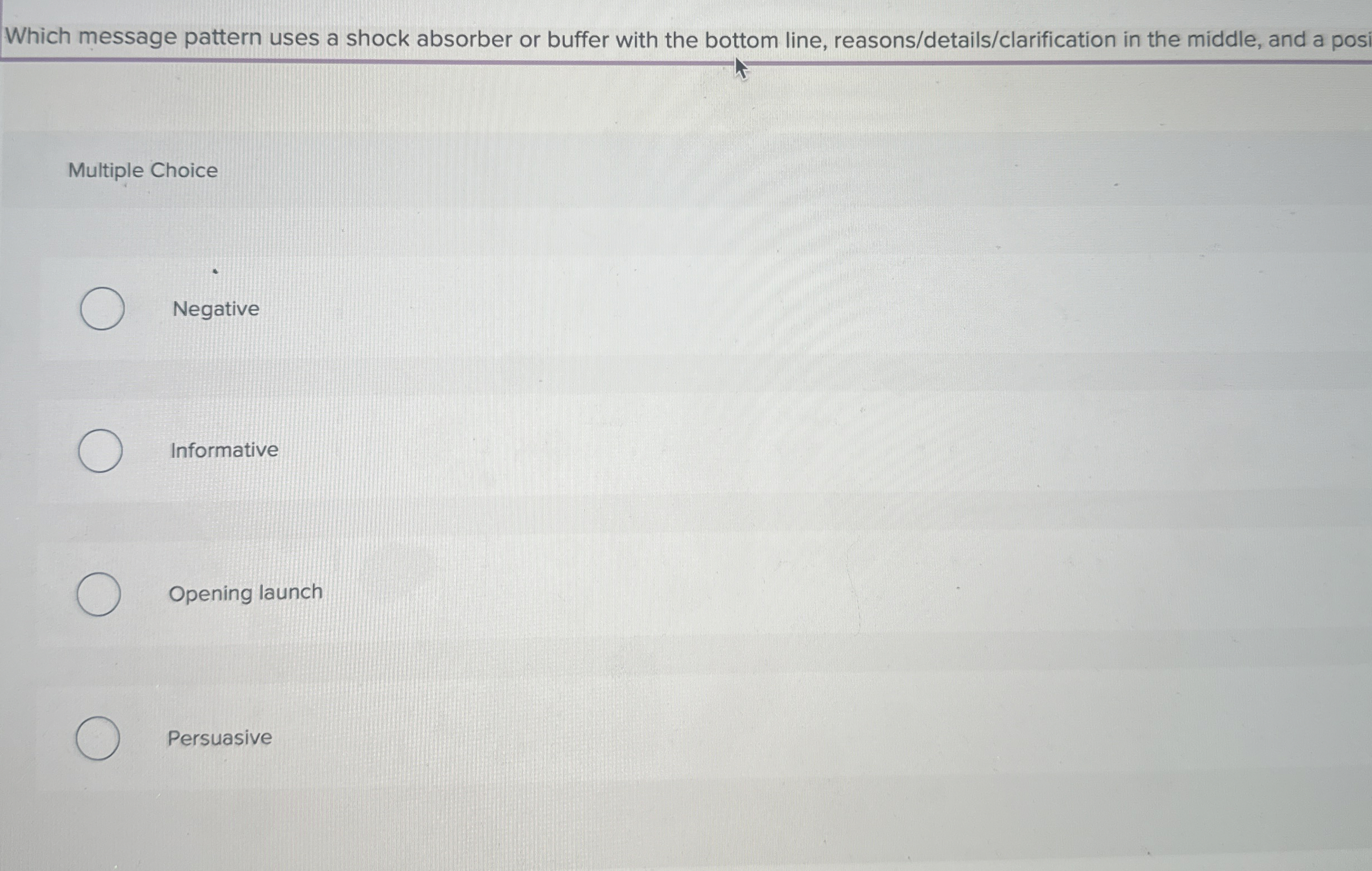 Which message pattern uses a shock absorber or