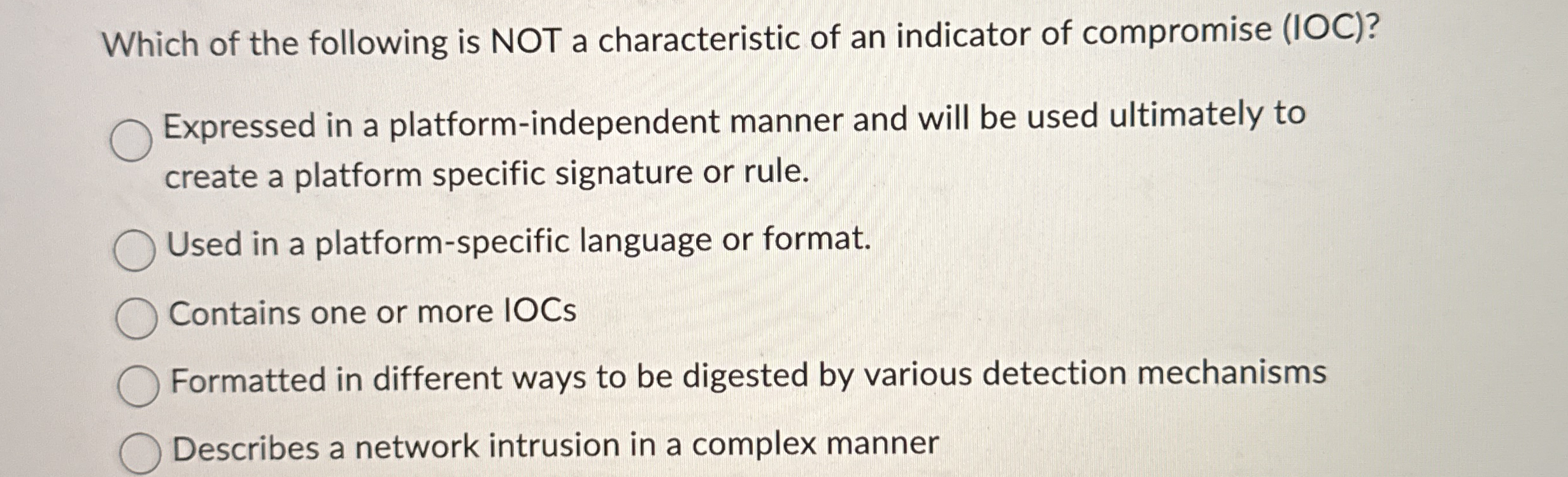 Which of the following is NOT a characteristic of