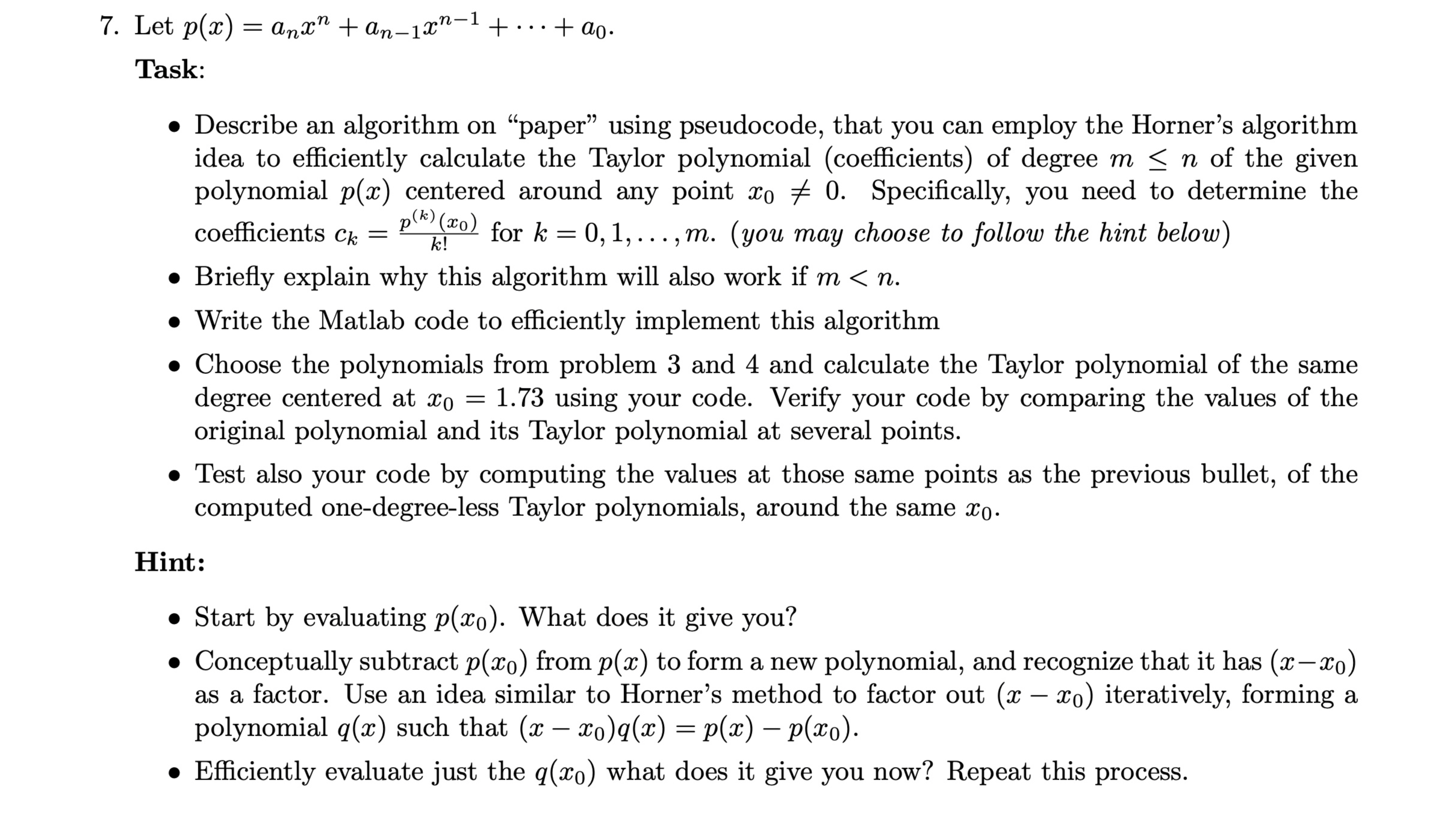 Task: Describe an algorithm on "paper" using