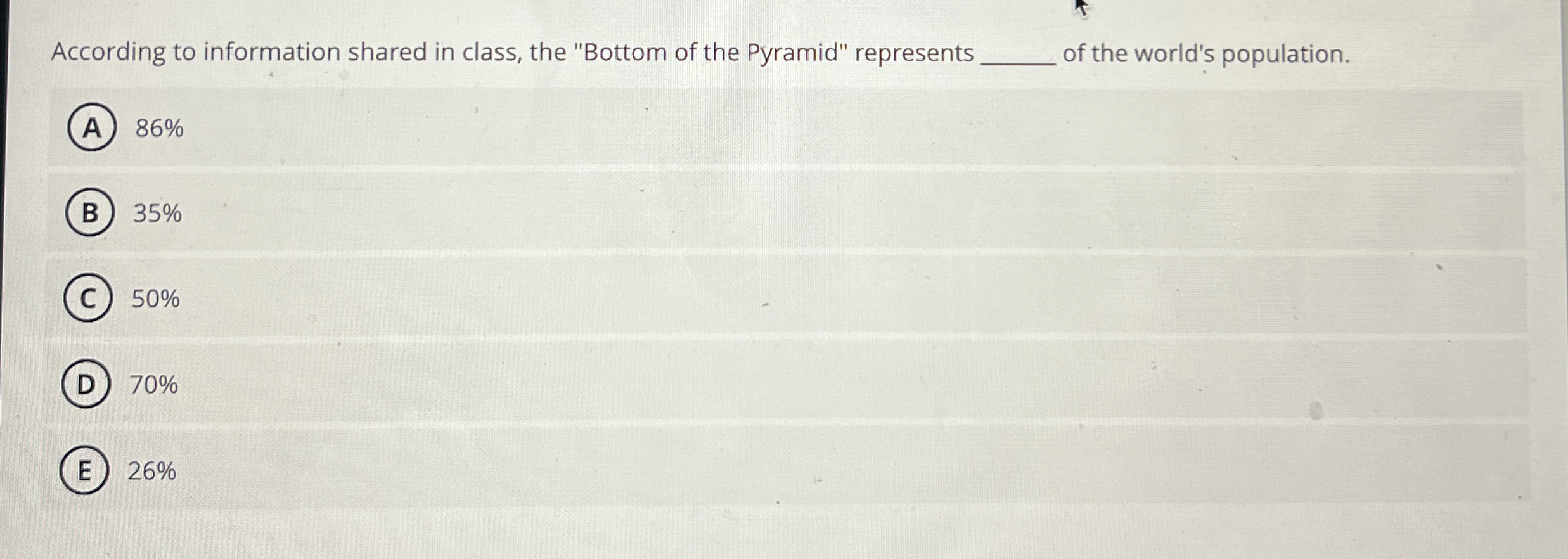 According to information shared in class, the