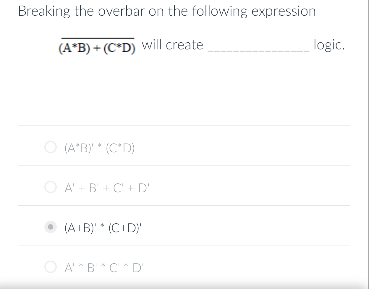 Breaking the overbar on the following expression