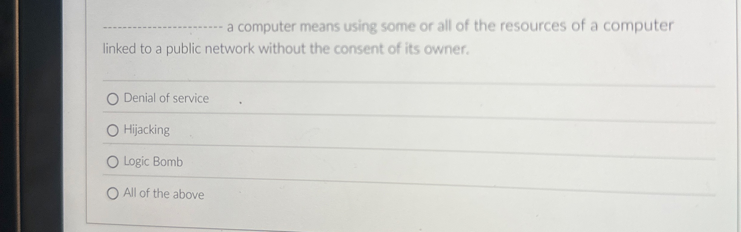 a computer means using some or all of the