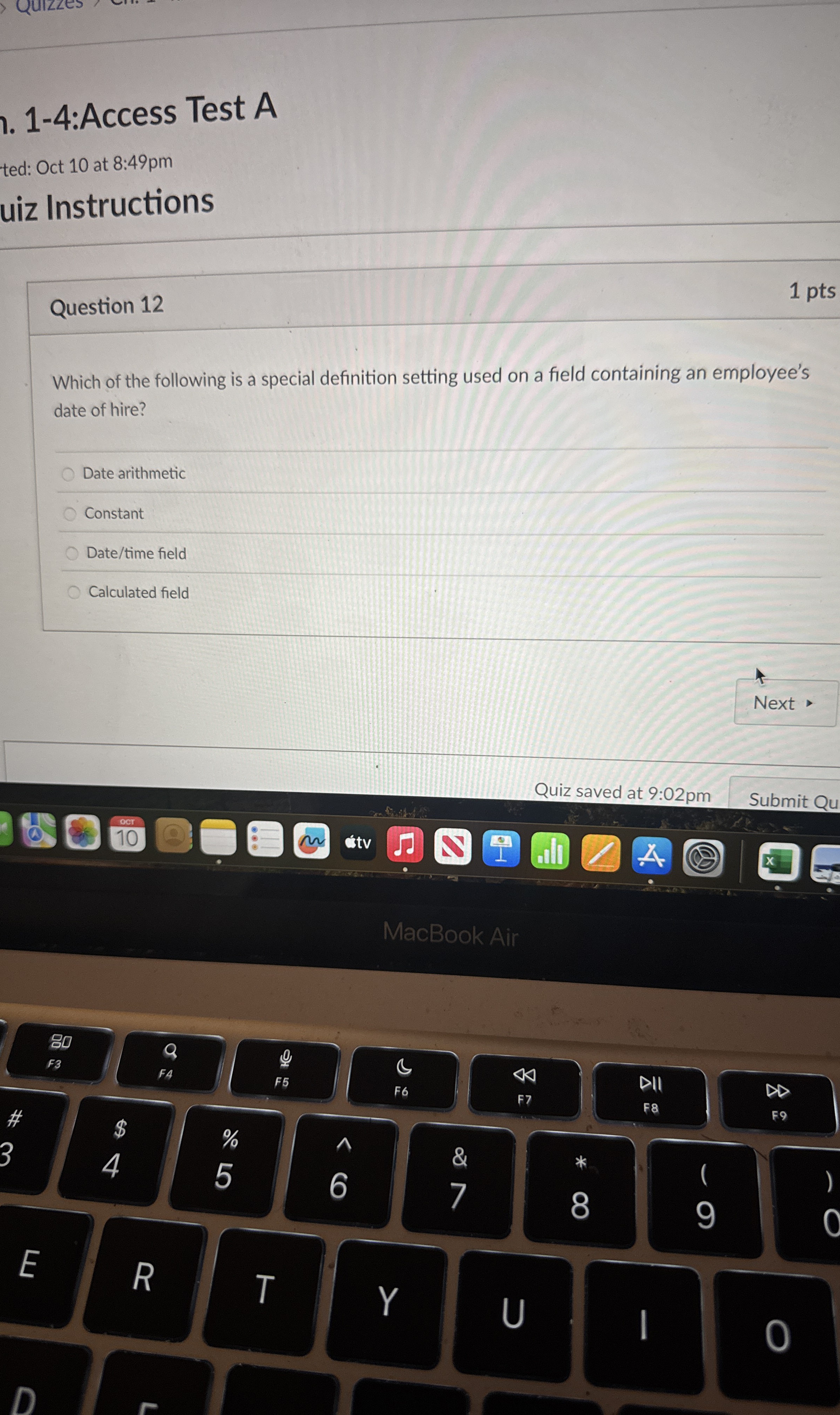 Question 1 2 Which of the following is a special