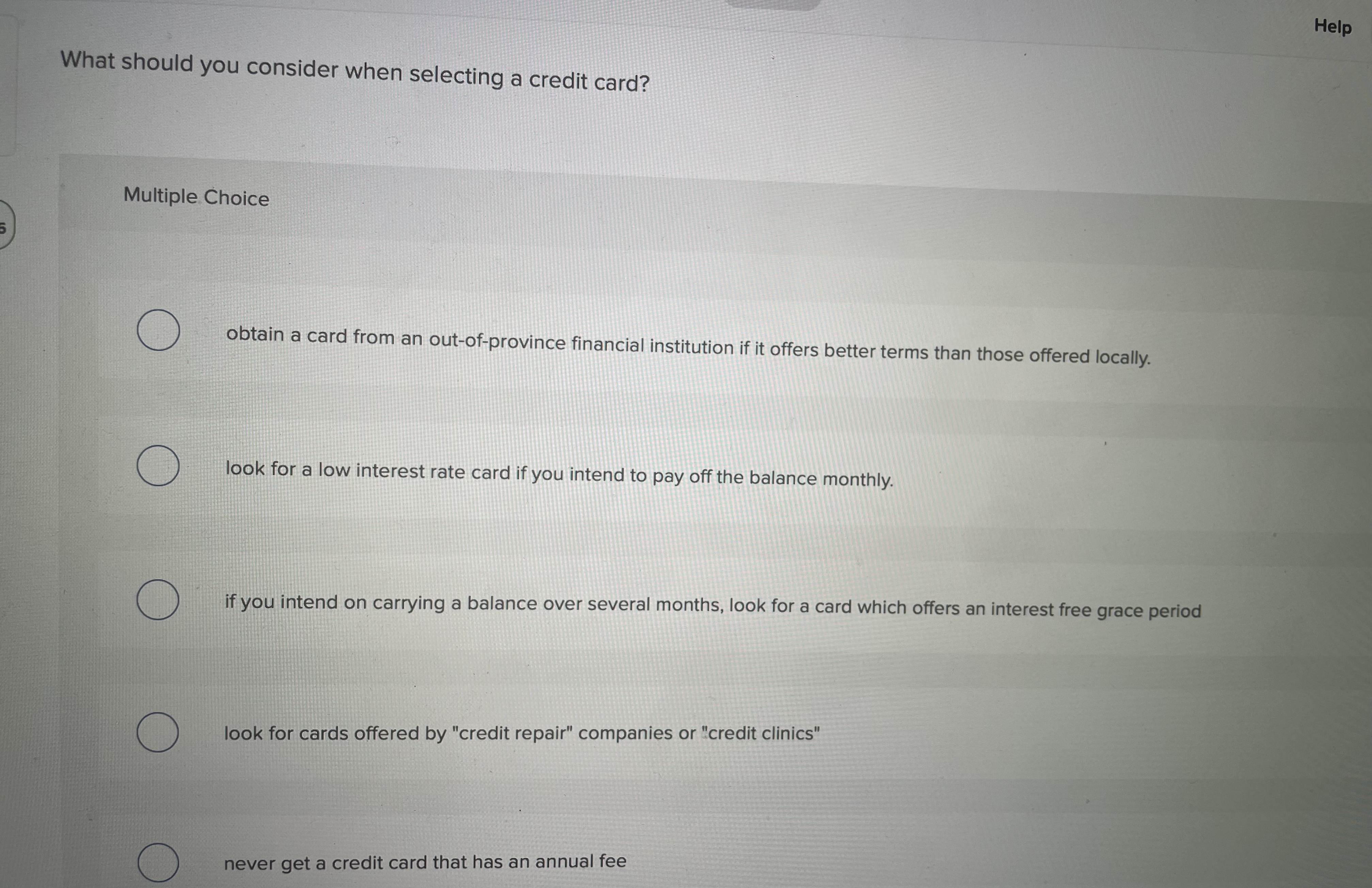 May you please help Help What should you consider