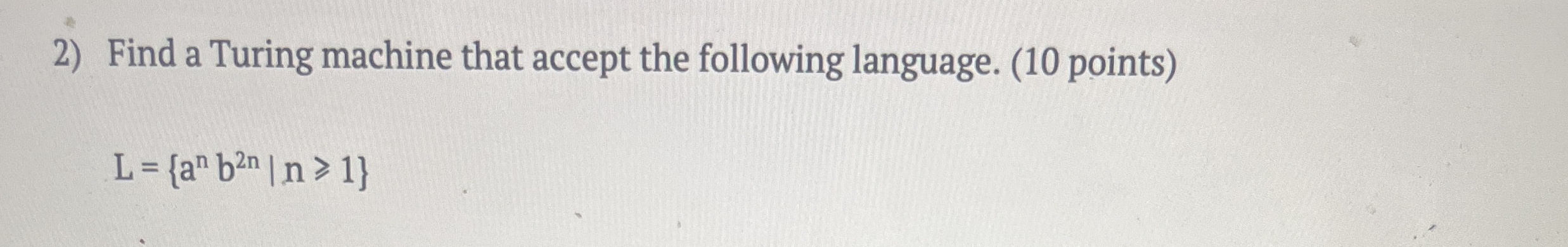 Find a Turing machine that accept the following