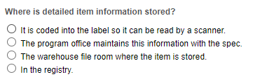 Where is detailed item information stored? It is