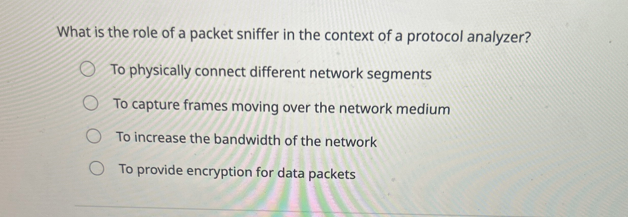 What is the role of a packet sniffer in the