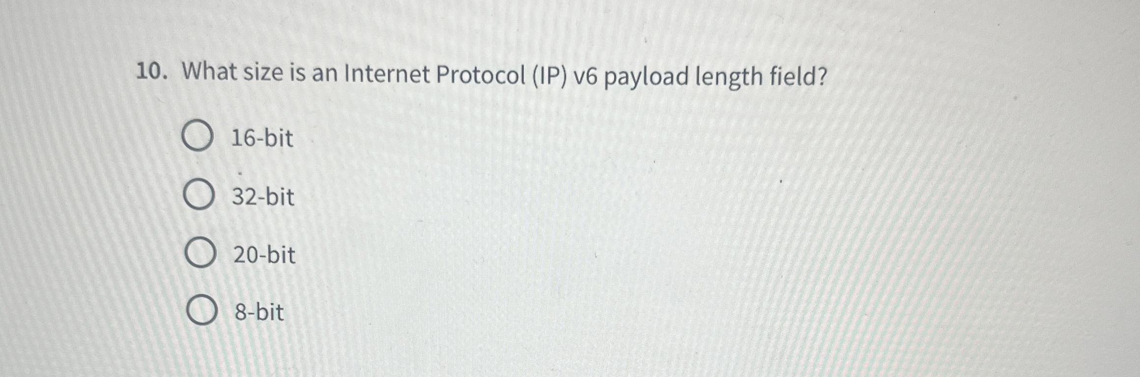 What size is an Internet Protocol ( IP ) v 6