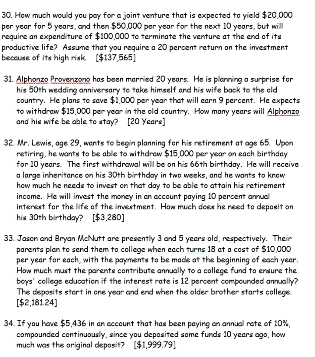 30. Solve This questions. 30. How much would you