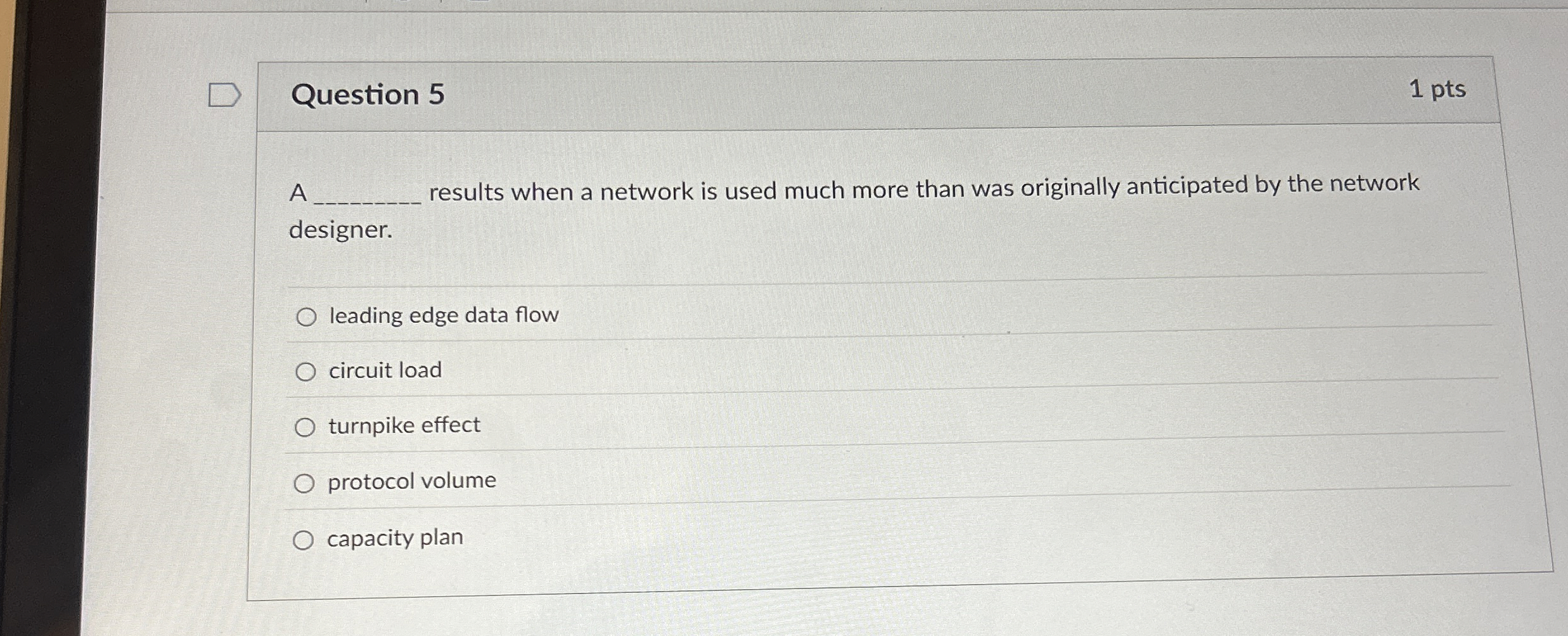 Question 5 f results when a network is used much