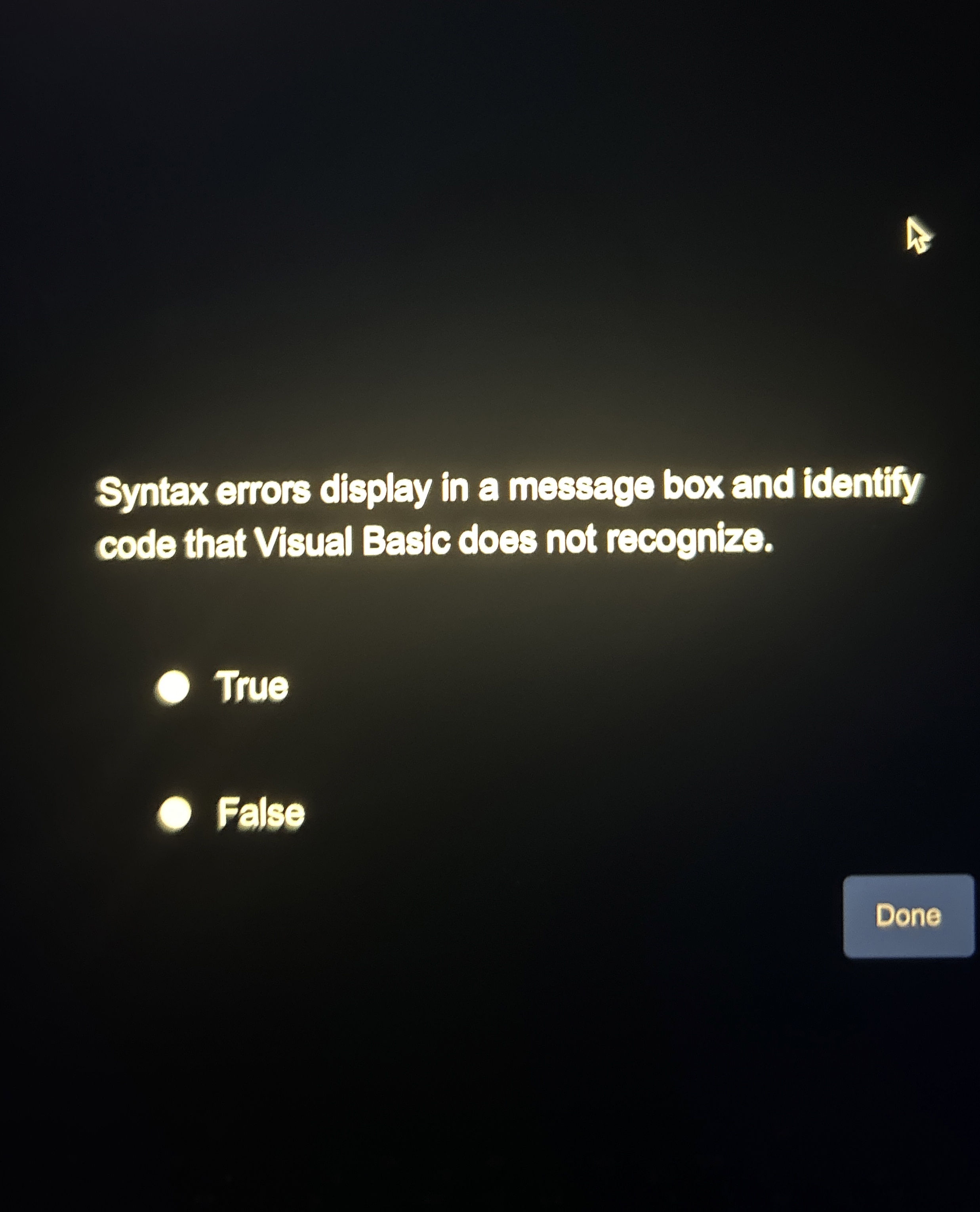 Syntax errors display in a message box and
