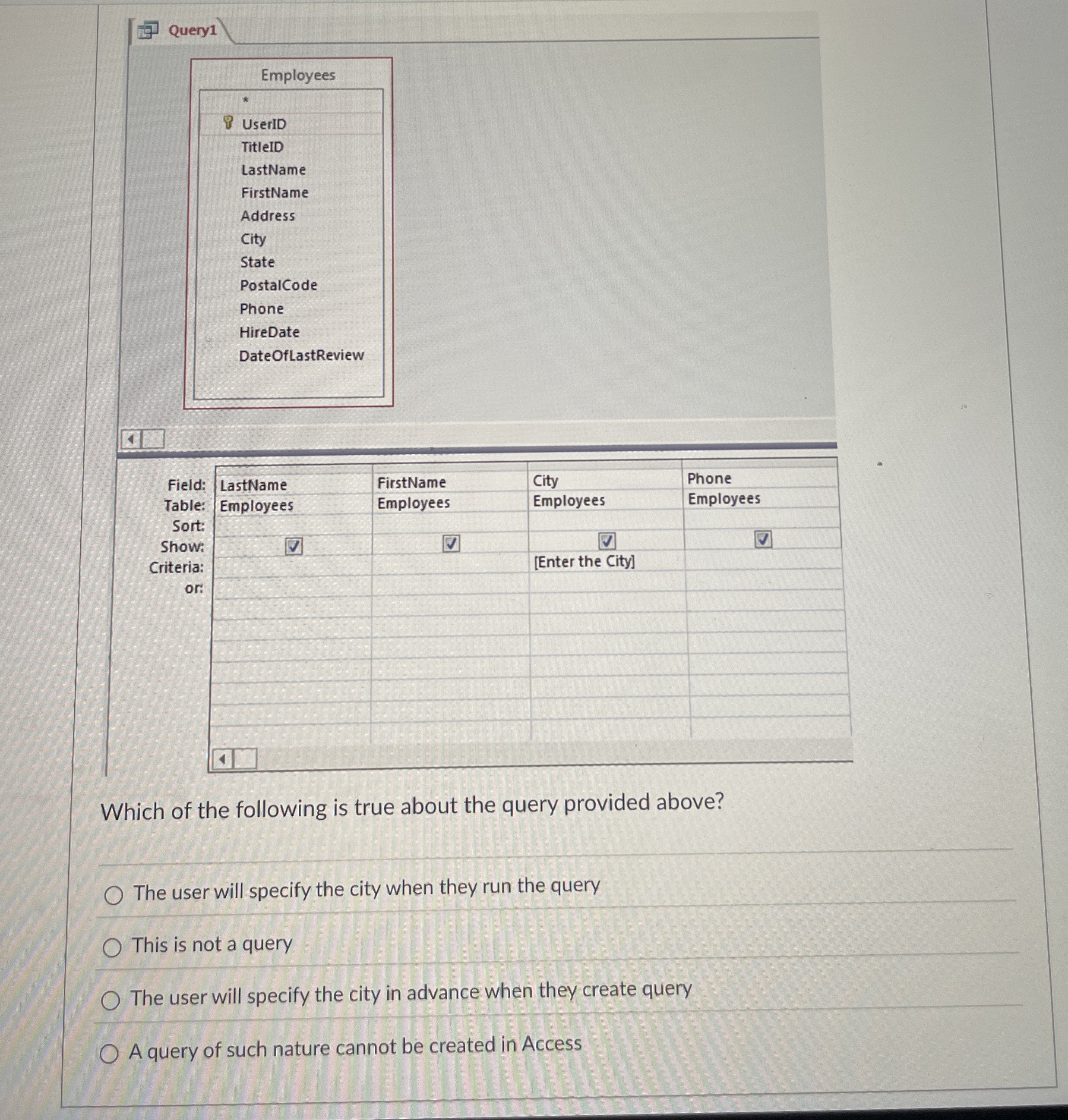 Query 1 \ table [ [ Employees ] , [ Z UserID ] ,