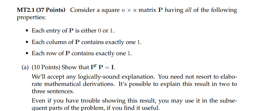 MT 2 . 1 ( 3 7 Points ) Consider a square \ ( n \