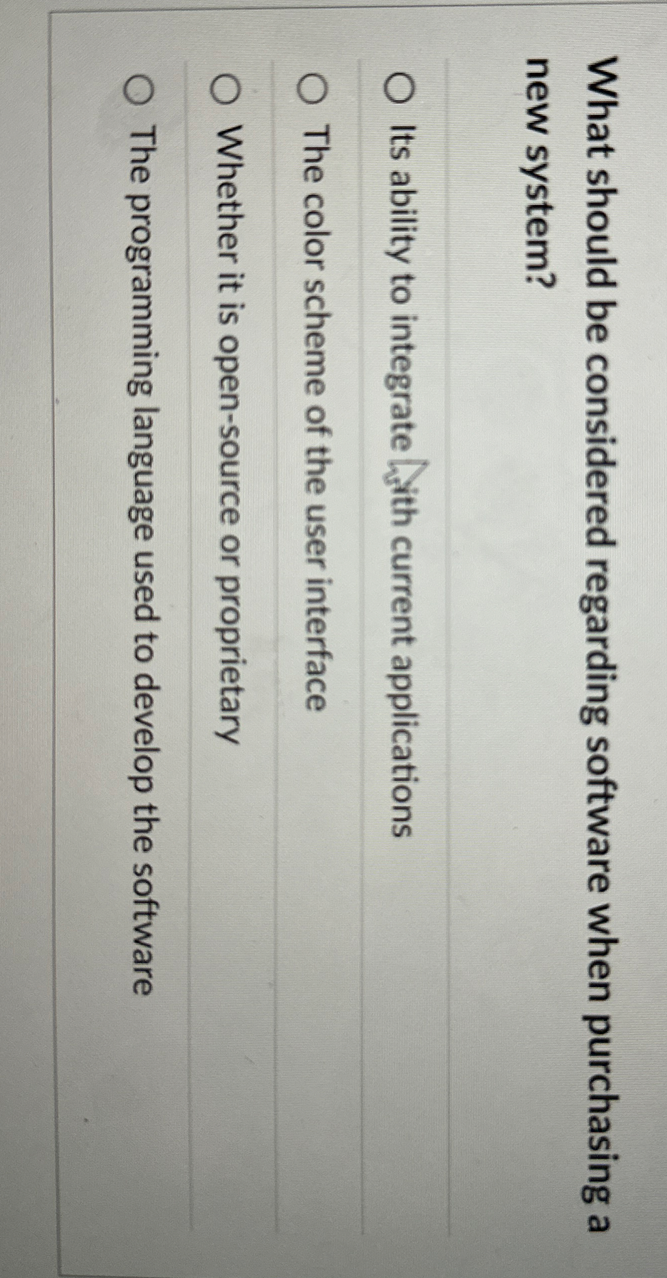 What should be considered regarding software when