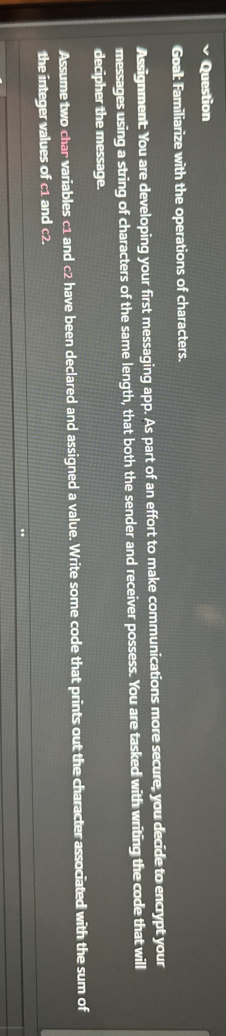 Question Co:t Familiarize with the operations of