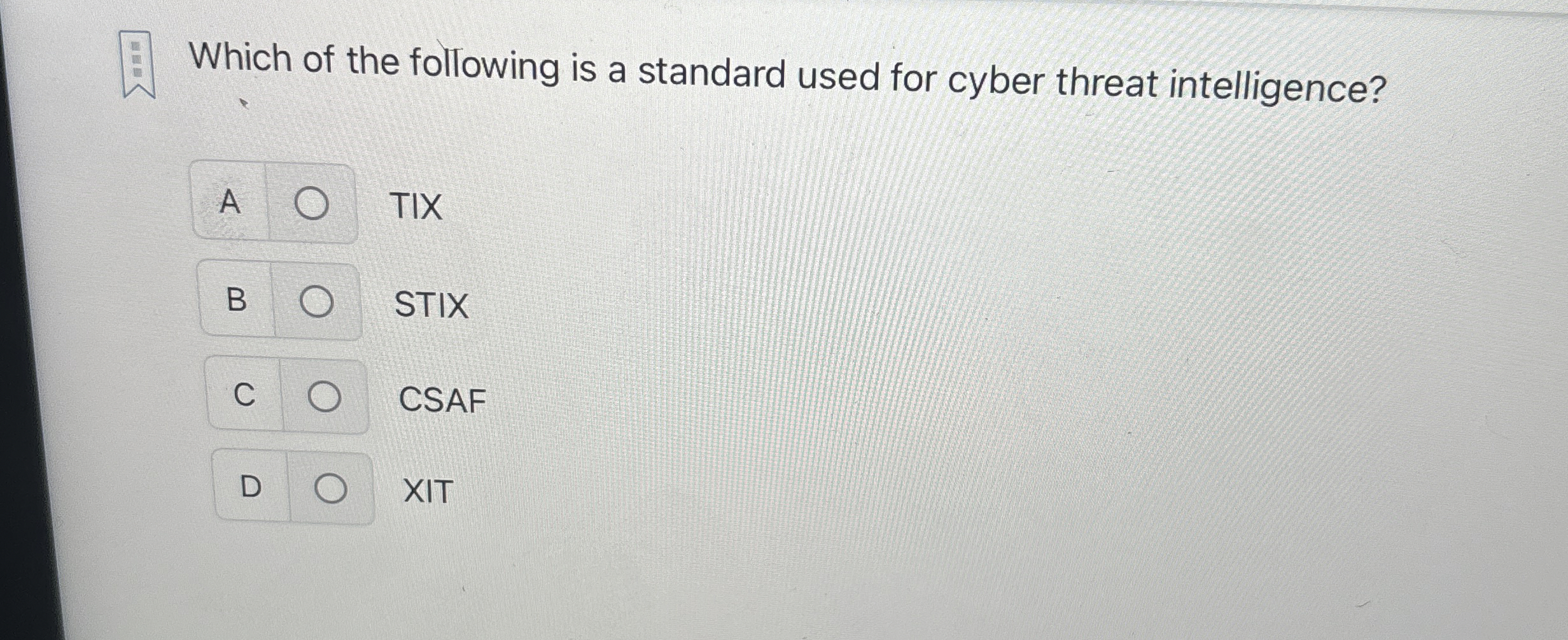 Which of the following is a standard used for