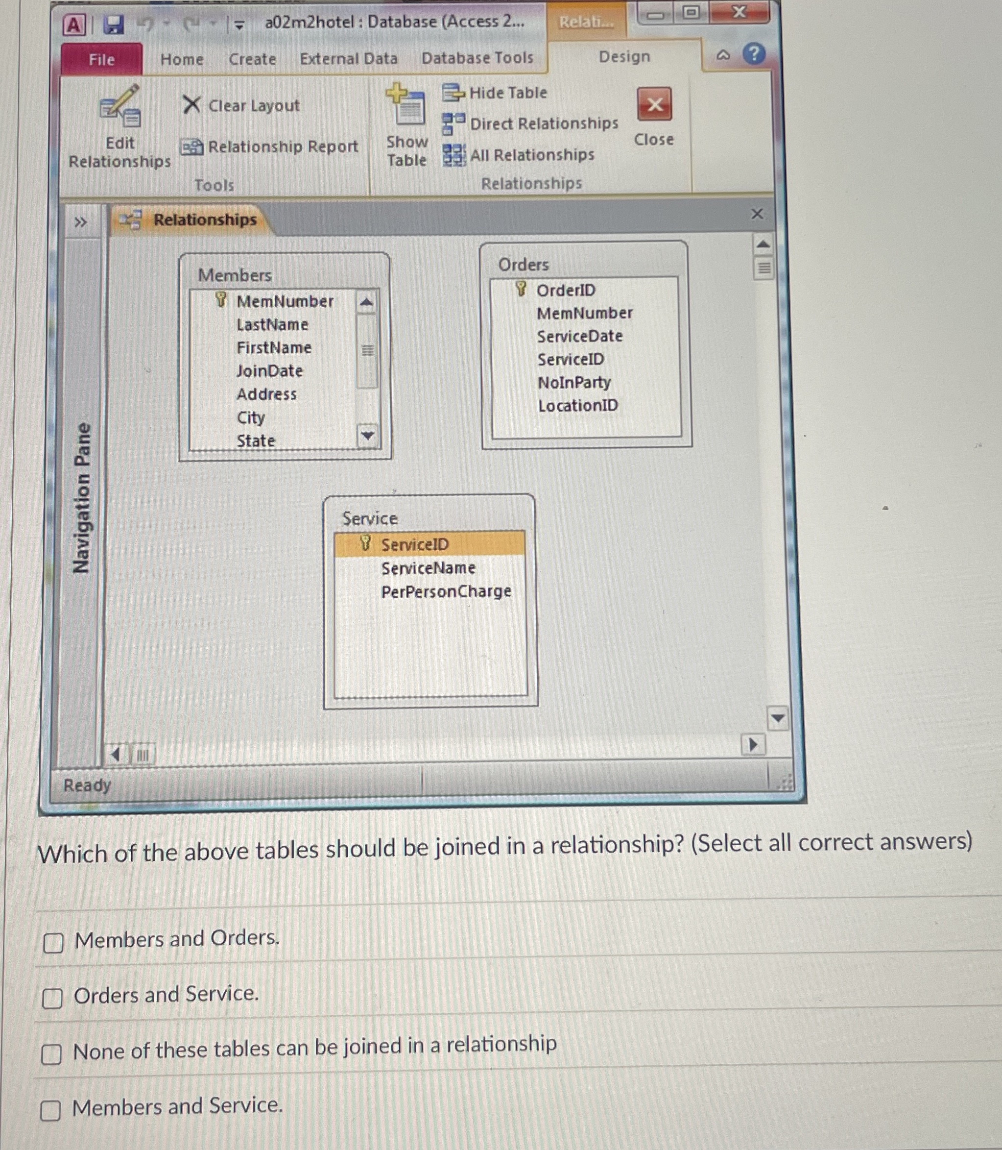 Which of the above tables should be joined in a