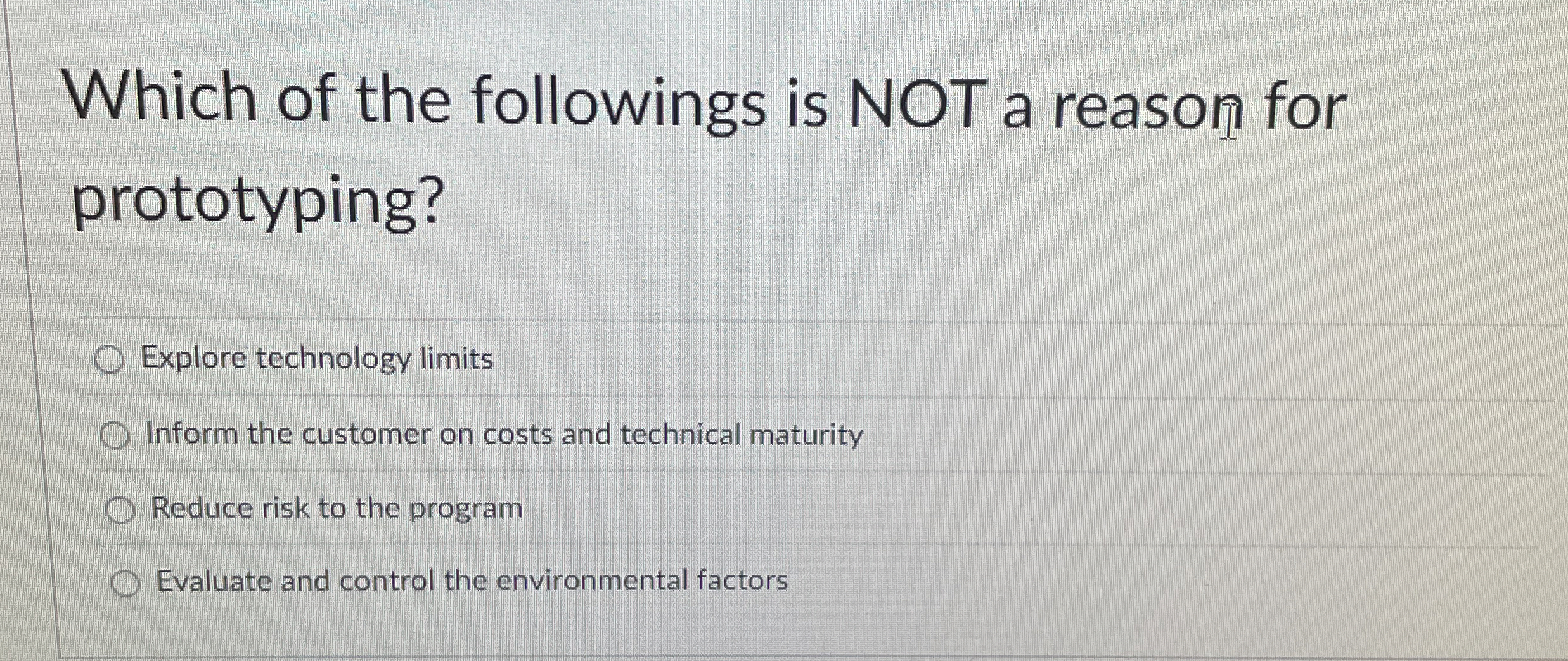 Which of the followings is NOT a reason for