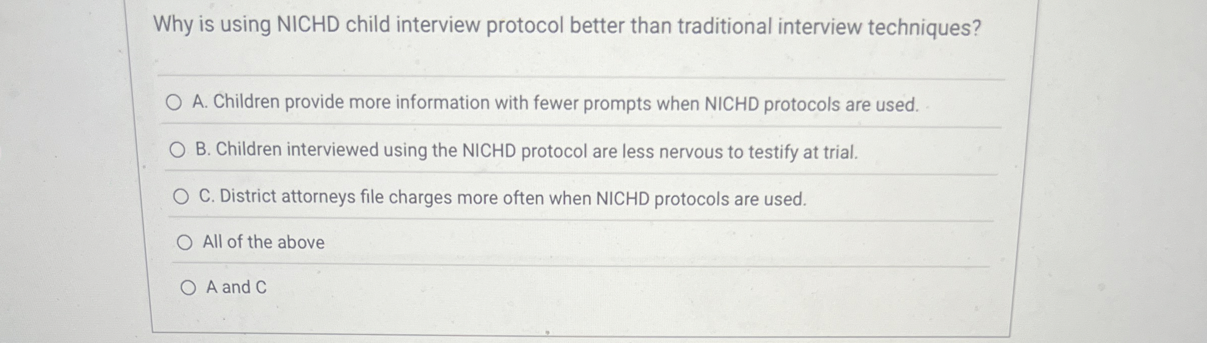 Why is using NICHD child interview protocol