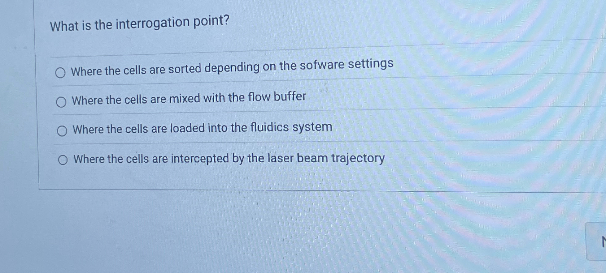 What is the interrogation point? Where the cells