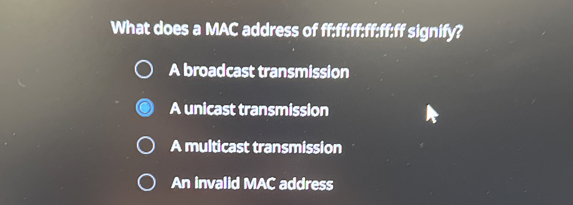 What does a MAC address of fifitiffiffiff signis?