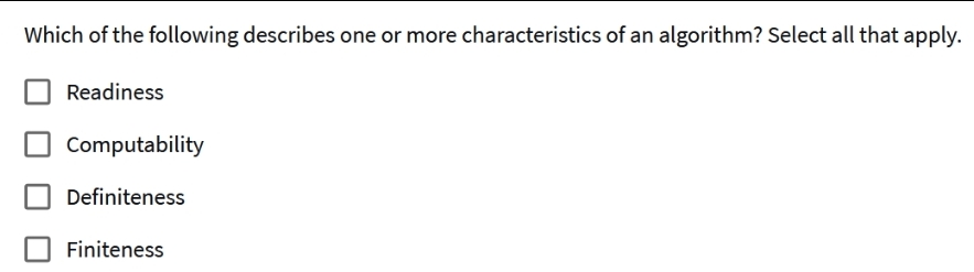Which of the following describes one or more