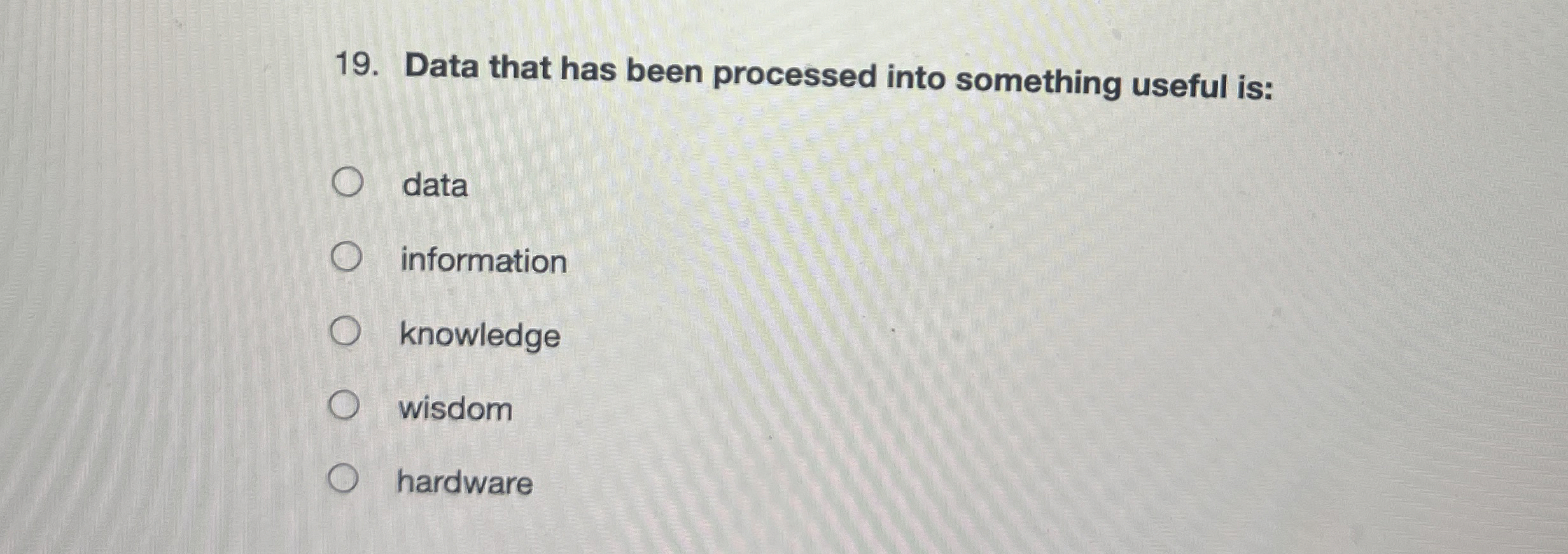 Data that has been processed into something