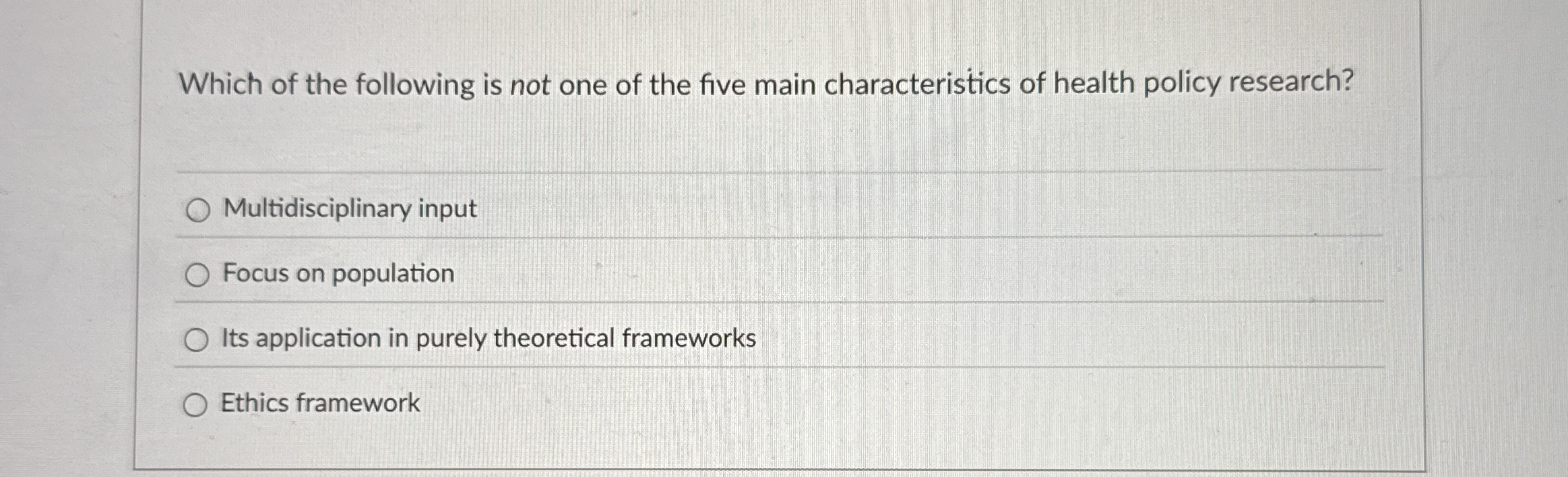 Which of the following is not one of the five