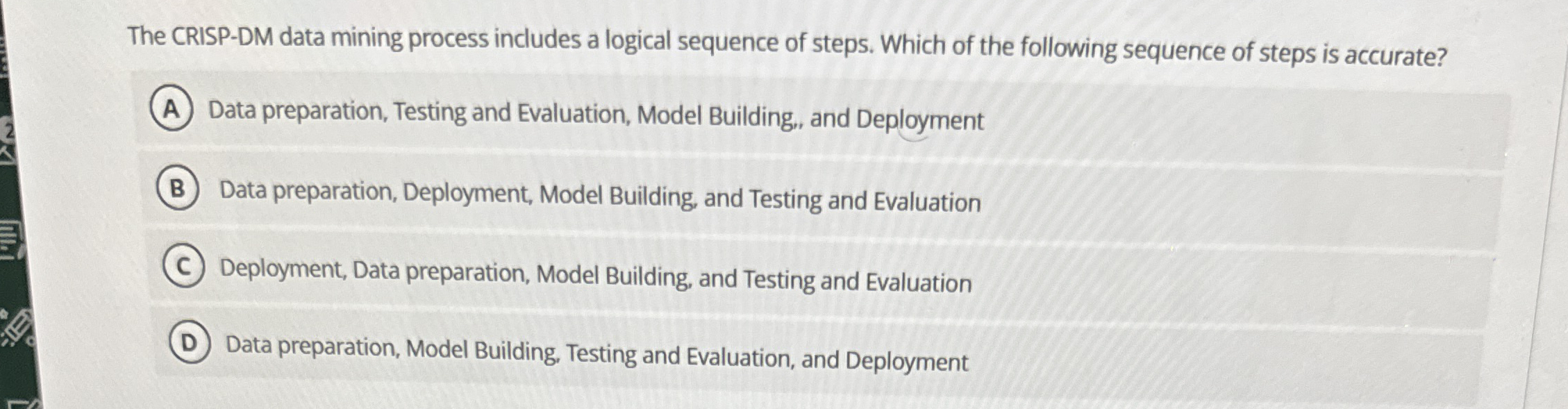 The CRISP - DM data mining process includes a