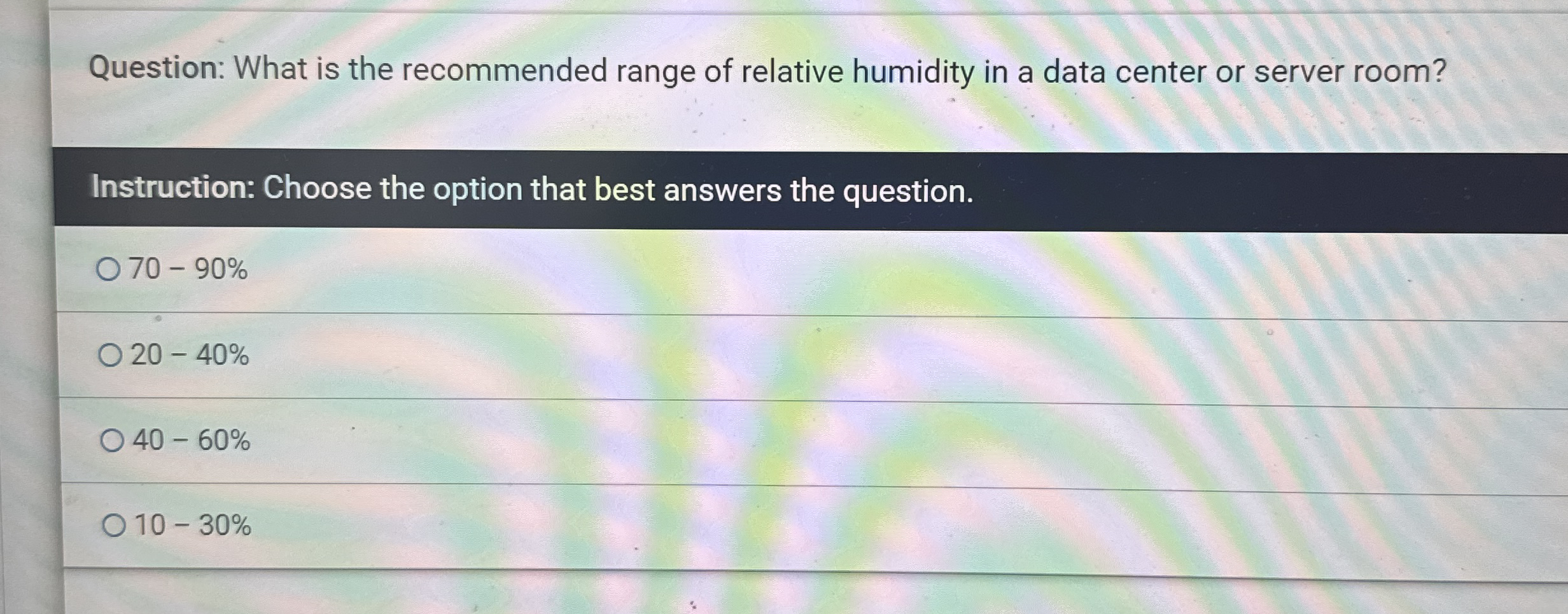 Question: What is the recommended range of