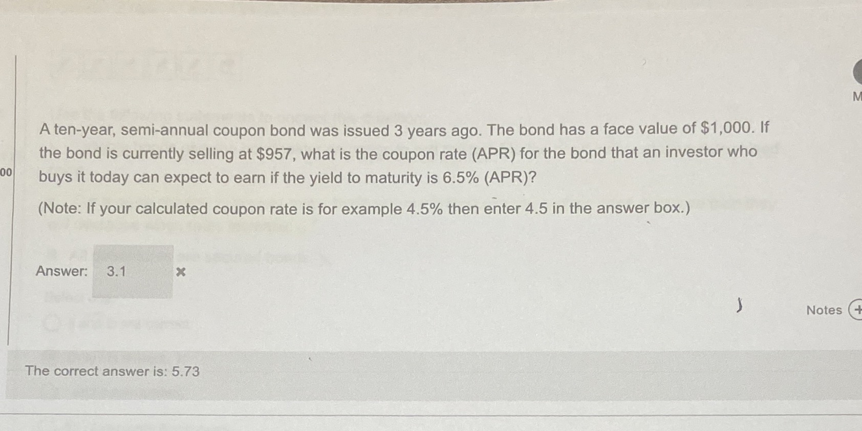 Correct answer is 5.73 , need calculation thx A