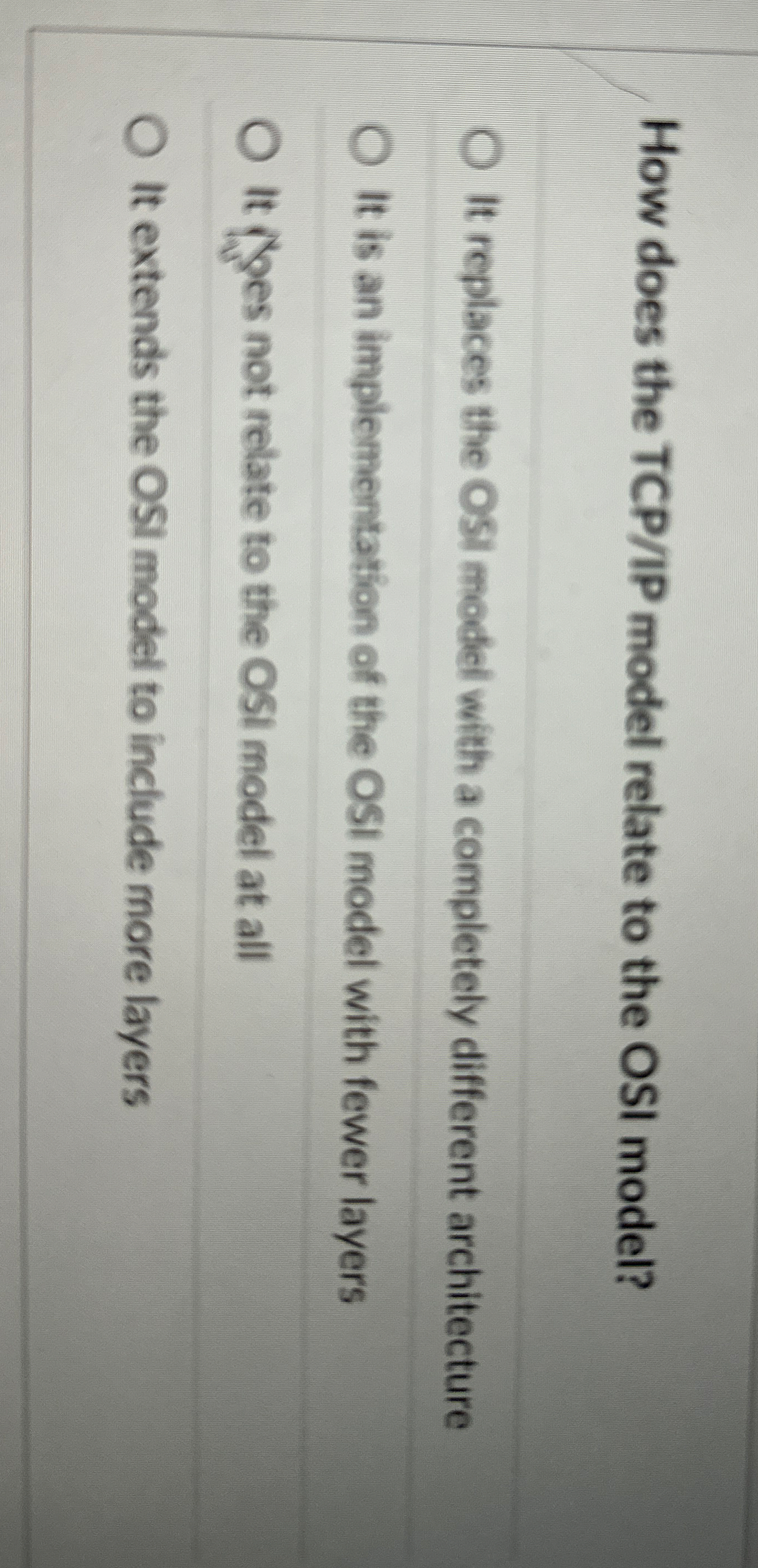 How does the TCP / IP model relate to the OSI