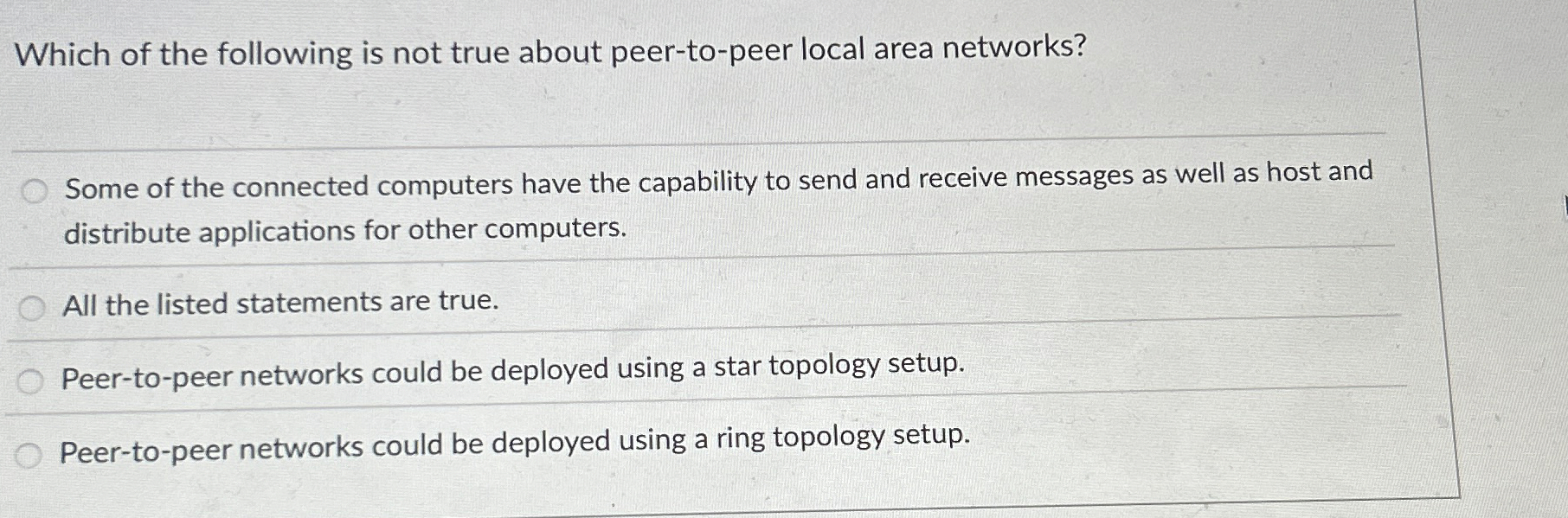 Which of the following is not true about peer -