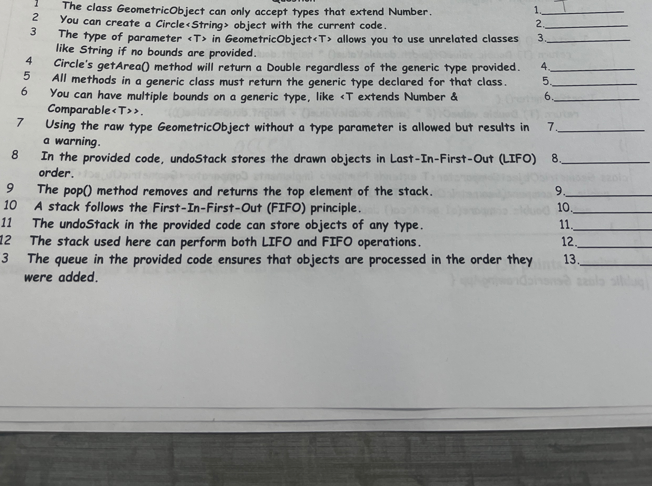 The class GeometricObject can only accept types