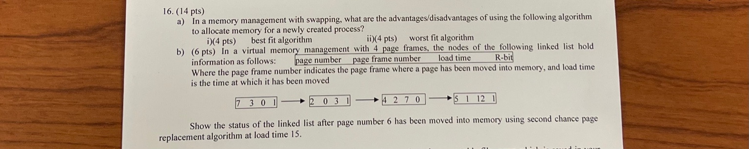 a ) In a memory management with swapping, what