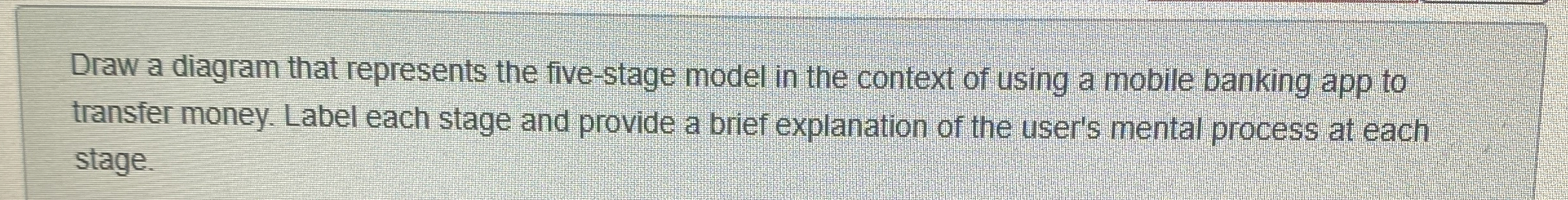 Draw a diagram that represents the five - stage