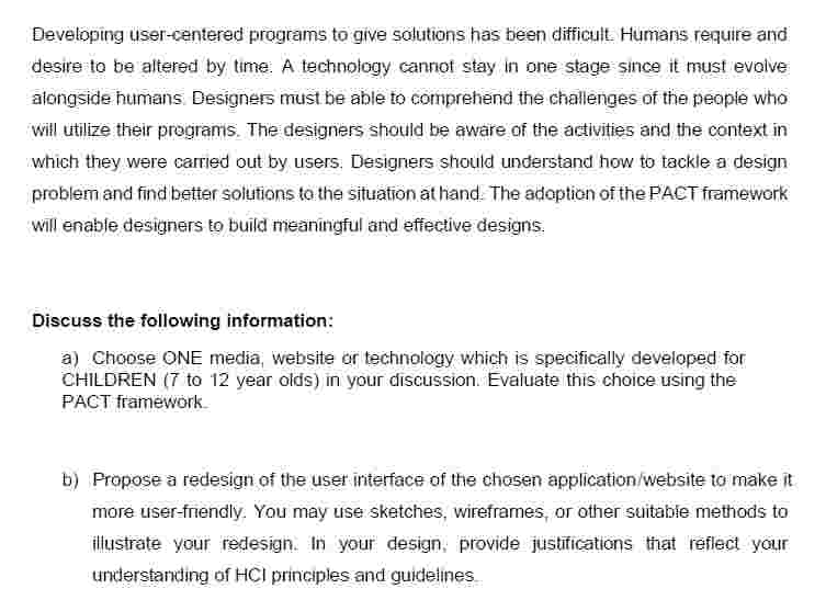 Developing user - centered programs to give