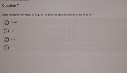 Question 7 What program command will cause the