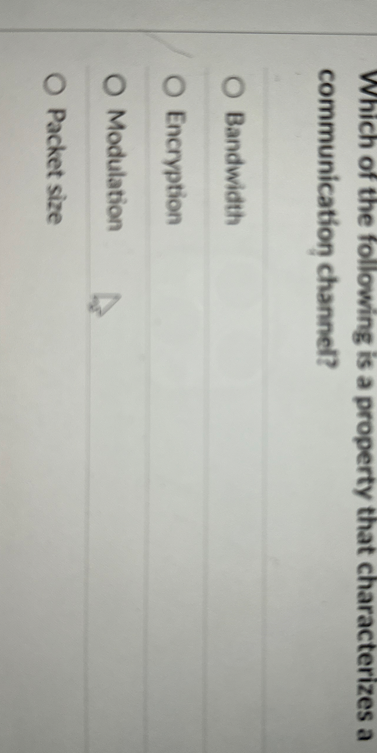 Which of the following is a property that